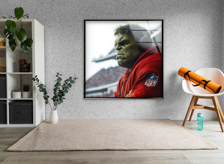 Hulk NFL Glass Wall Art glass wall decor, glass wall art decor
