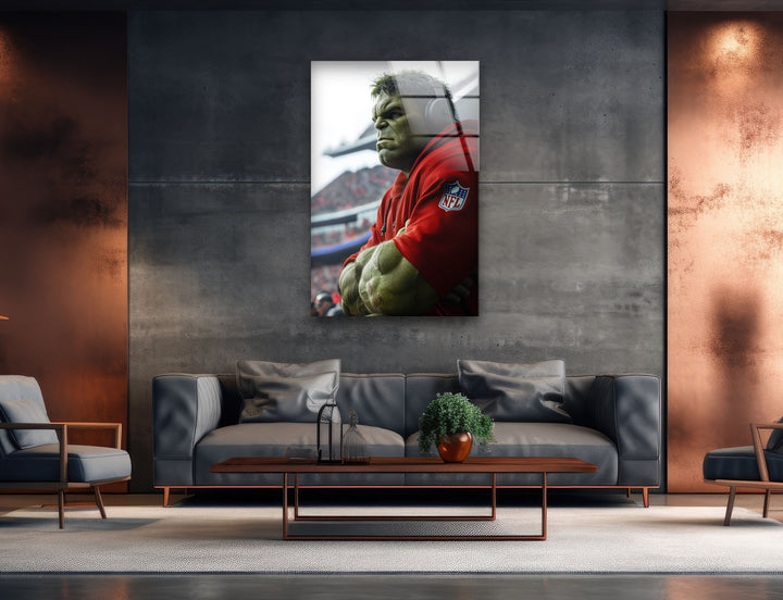 Hulk NFL Glass Wall Art glass art painting, glass art for the Wall
