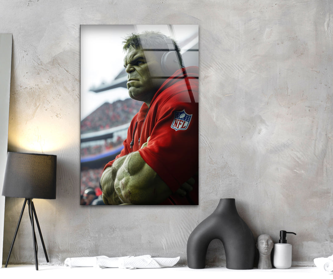 Hulk NFL Glass Wall Art stained glass wall art, stained glass wall decor
