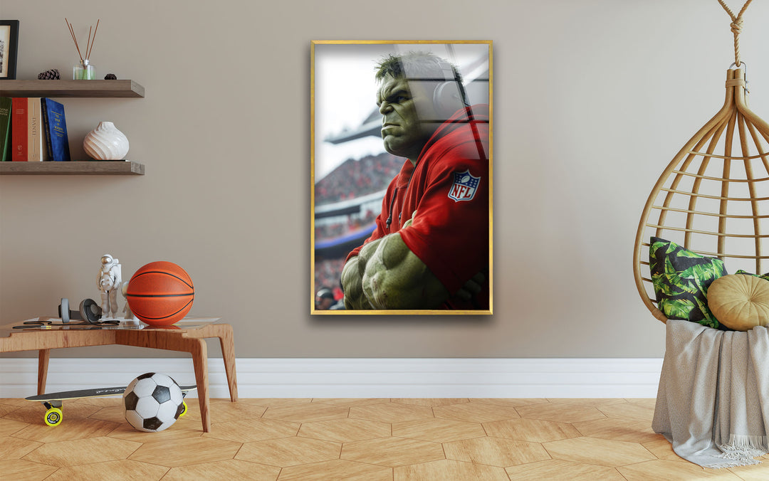 Hulk NFL Glass Wall Art large glass photo prints, glass wall photos
