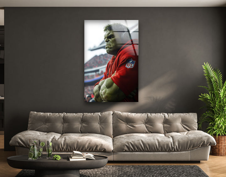 Hulk NFL Glass Wall Art picture on glass wall art, photos printed on glass
