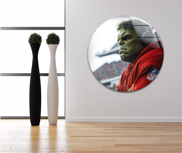 Hulk NFL Glass Wall Art custom glass photo prints, large glass prints
