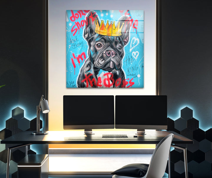 I'm The King Dog Glass Wall Art large glass photo prints, glass wall photos
