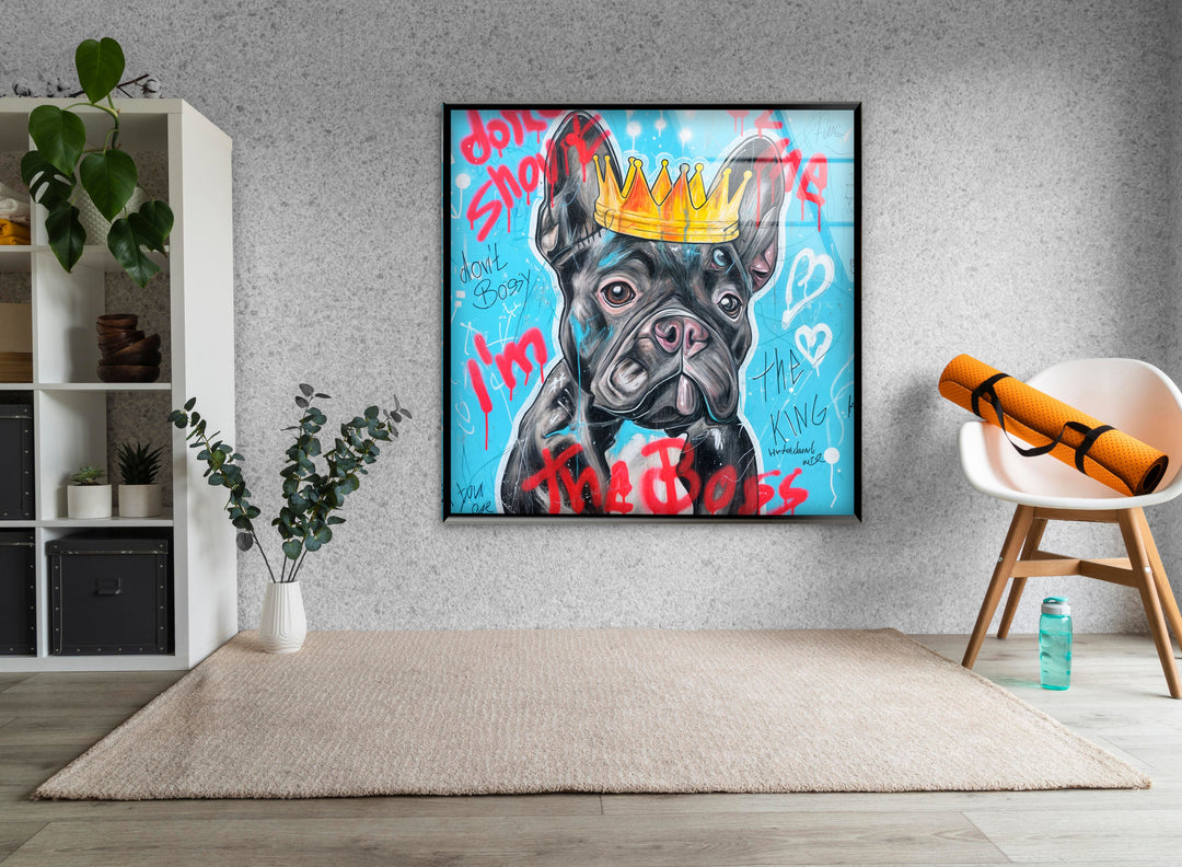 I'm The King Dog Glass Wall Art art glass wall art, glass wall art pictures
