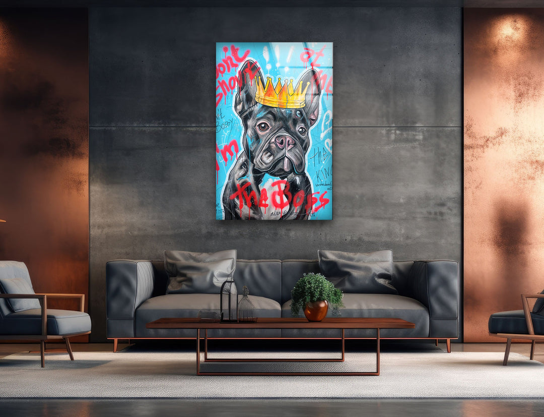 I'm The King Dog Glass Wall Art glass photo prints, glass picture prints
