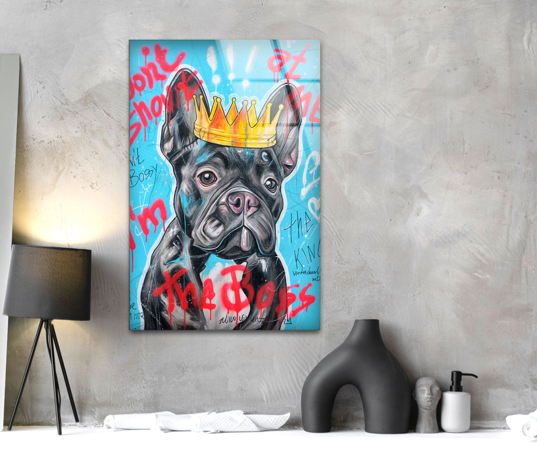 I'm The King Dog Glass Wall Art glass image printing, glass prints from photos
