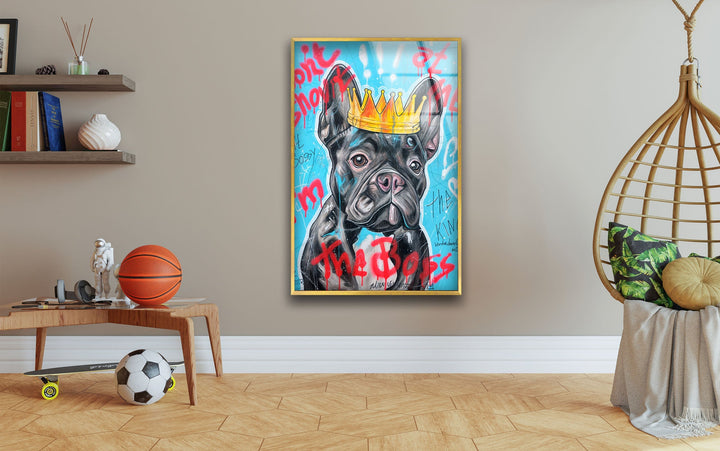 I'm The King Dog Glass Wall Art glass pictures for Wall, glass prints wall art
