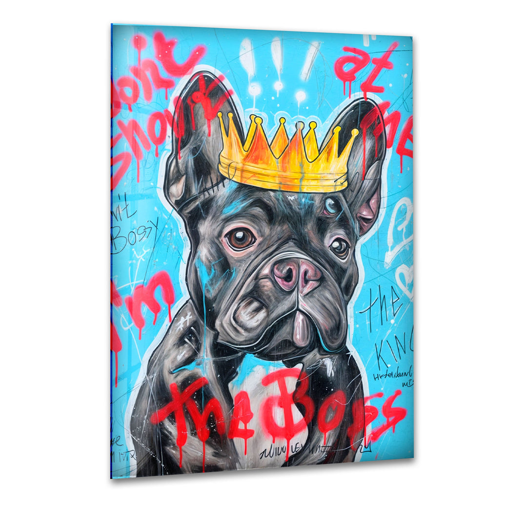 I'm The King Dog Glass Wall Art glass wall decor, glass wall art decor
