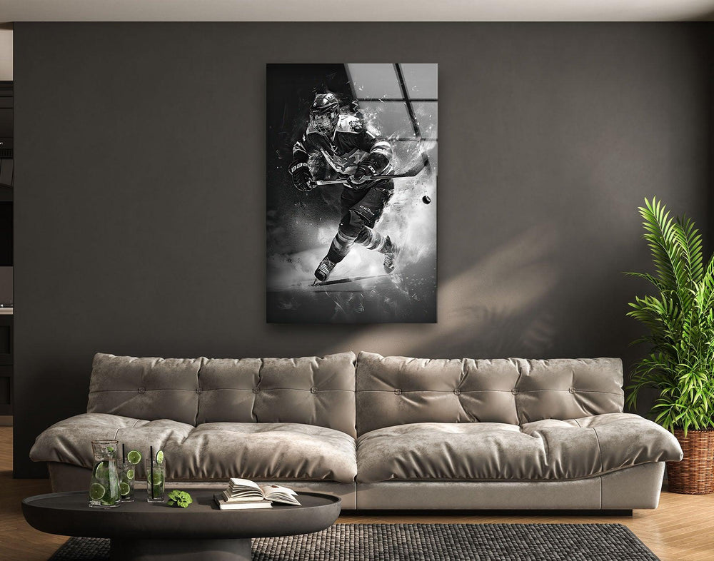 Ice Hockey Glass Wall Art glass photo prints, glass picture prints
