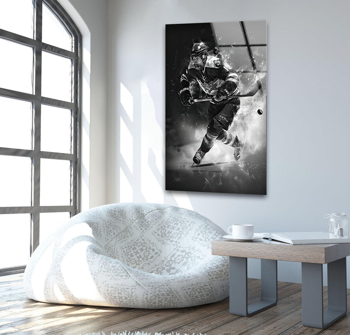 Ice Hockey Glass Wall Art glass image printing, glass prints from photos
