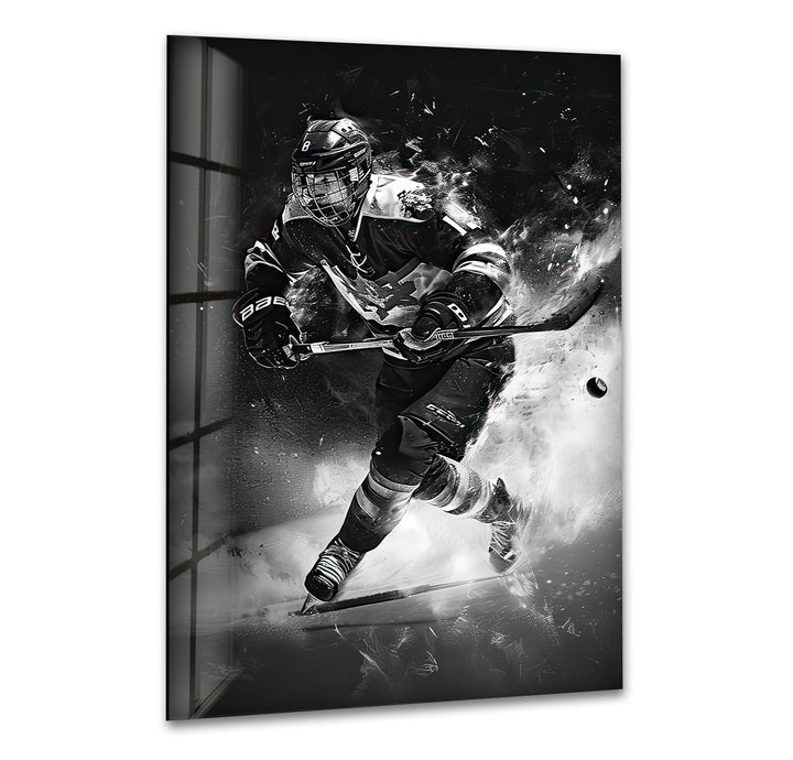 Ice Hockey Glass Wall Art Glass Printing Wall Art, Print photos on glass
