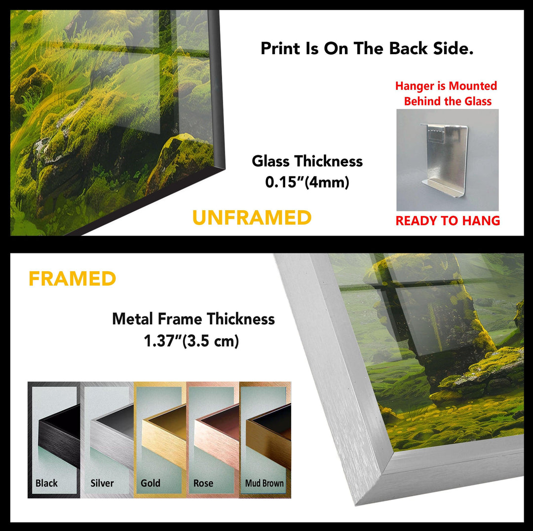 Illustration Landscape Glass Wall Art, custom glass photo prints, large glass prints