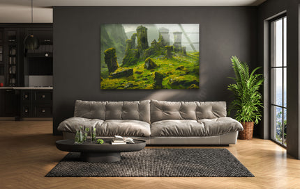 Illustration Landscape Glass Wall Art