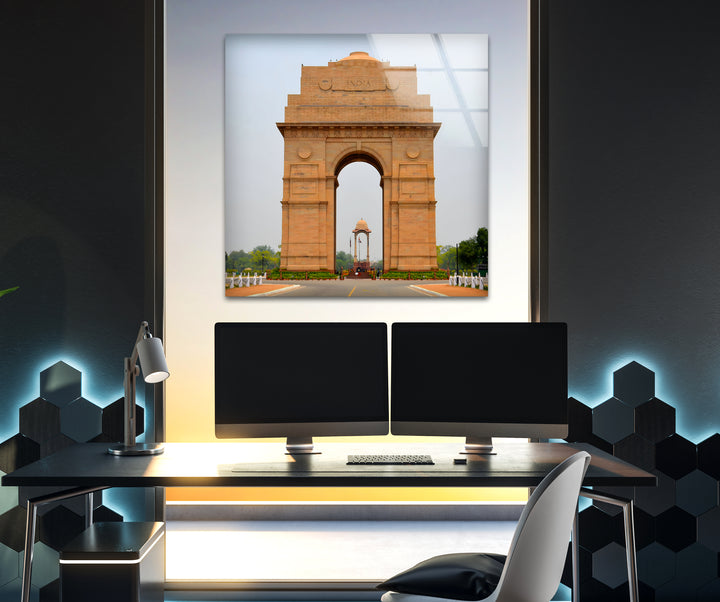 India Gate: Timeless Monument in Glass Wall Art
