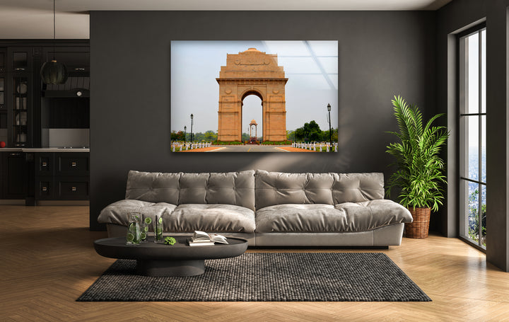 India Gate: Majestic Architectural Beauty Captured on Glass Wall Art
