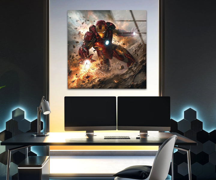 Marvel Iron Man Glass Wall Art glass pictures for Wall, glass prints wall art
