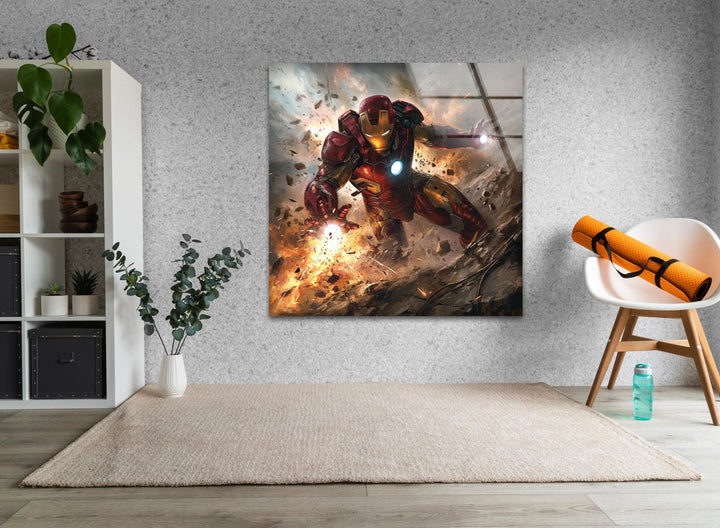 Marvel Iron Man Glass Wall Art glass image printing, glass prints from photos
