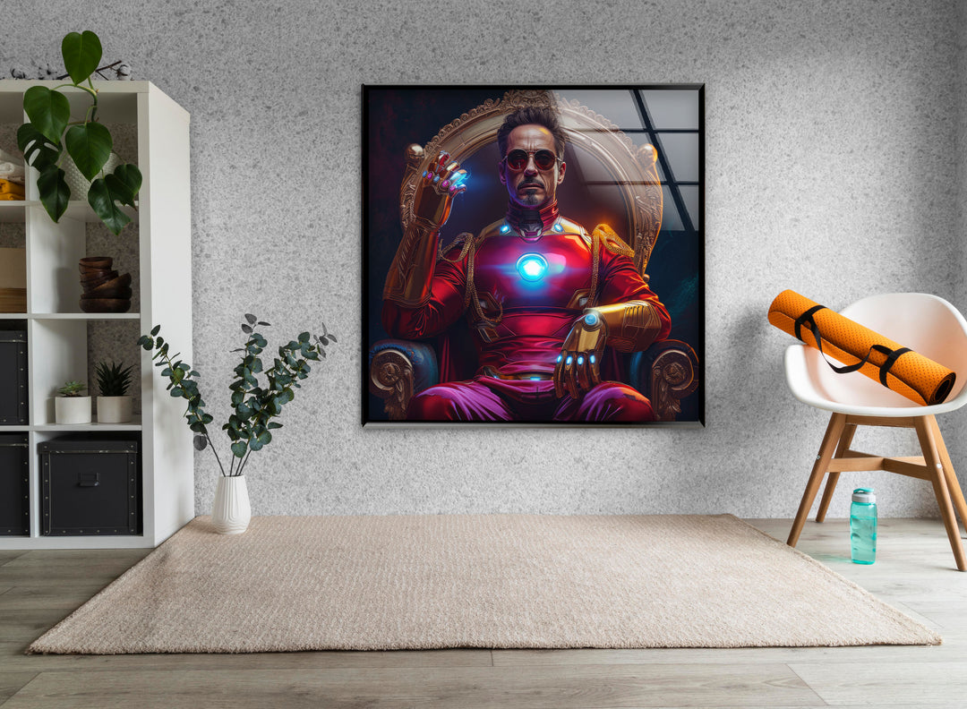 Iron Man Glass Wall Art custom glass photo prints, large glass prints
