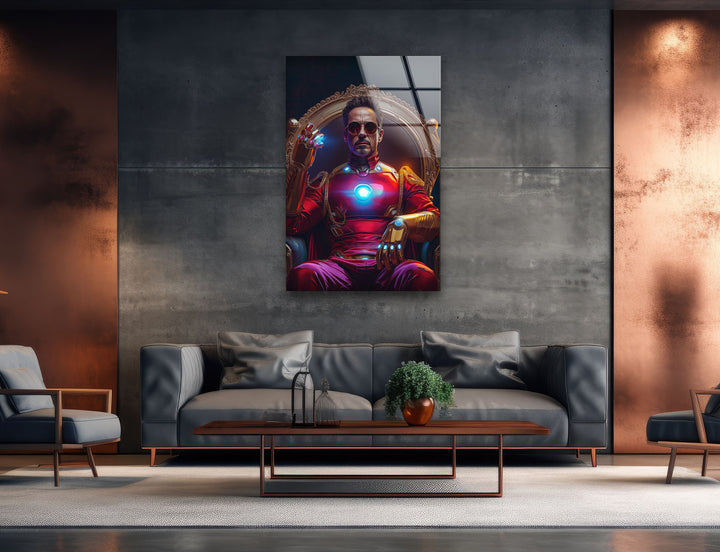 Iron Man Glass Wall Art print on glass, glass printed photos
