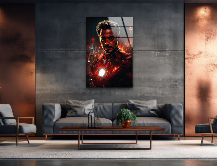  Iron Man Red Glass Wall Art art glass wall art, glass wall art pictures
