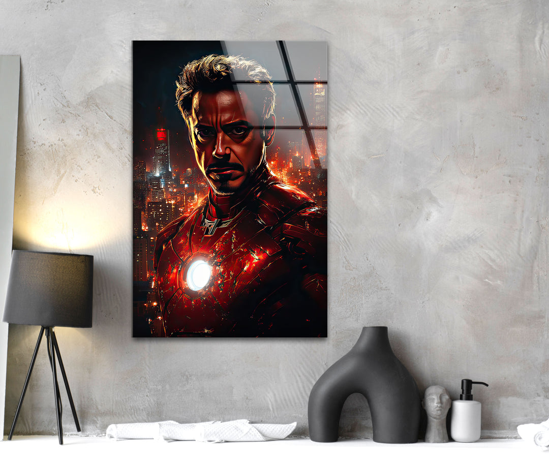  Iron Man Red Glass Wall Art Glass Printing Wall Art, Print photos on glass
