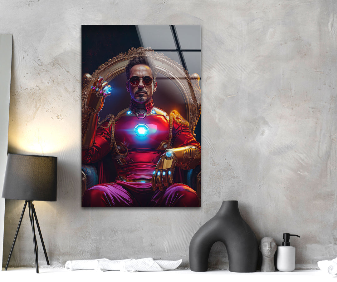 Iron Man Glass Wall Art picture on glass wall art, photos printed on glass
