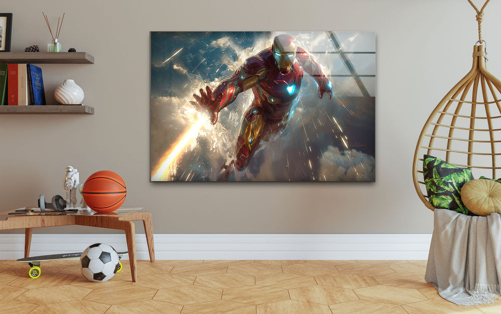 Iron Man Glass Wall Art, glass wall decor, glass wall art decor