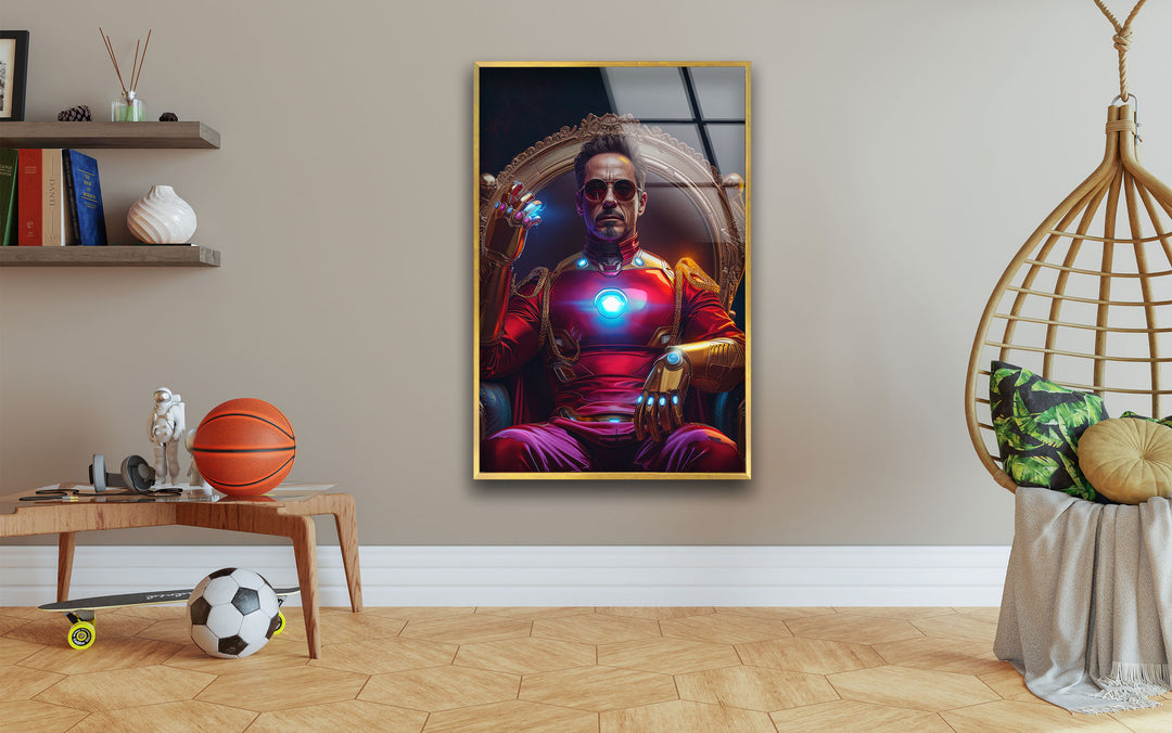 Iron Man Glass Wall Art photo print on glass, prints on glass wall art
