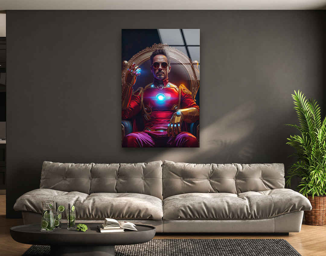 Iron Man Glass Wall Art large glass photo prints, glass wall photos
