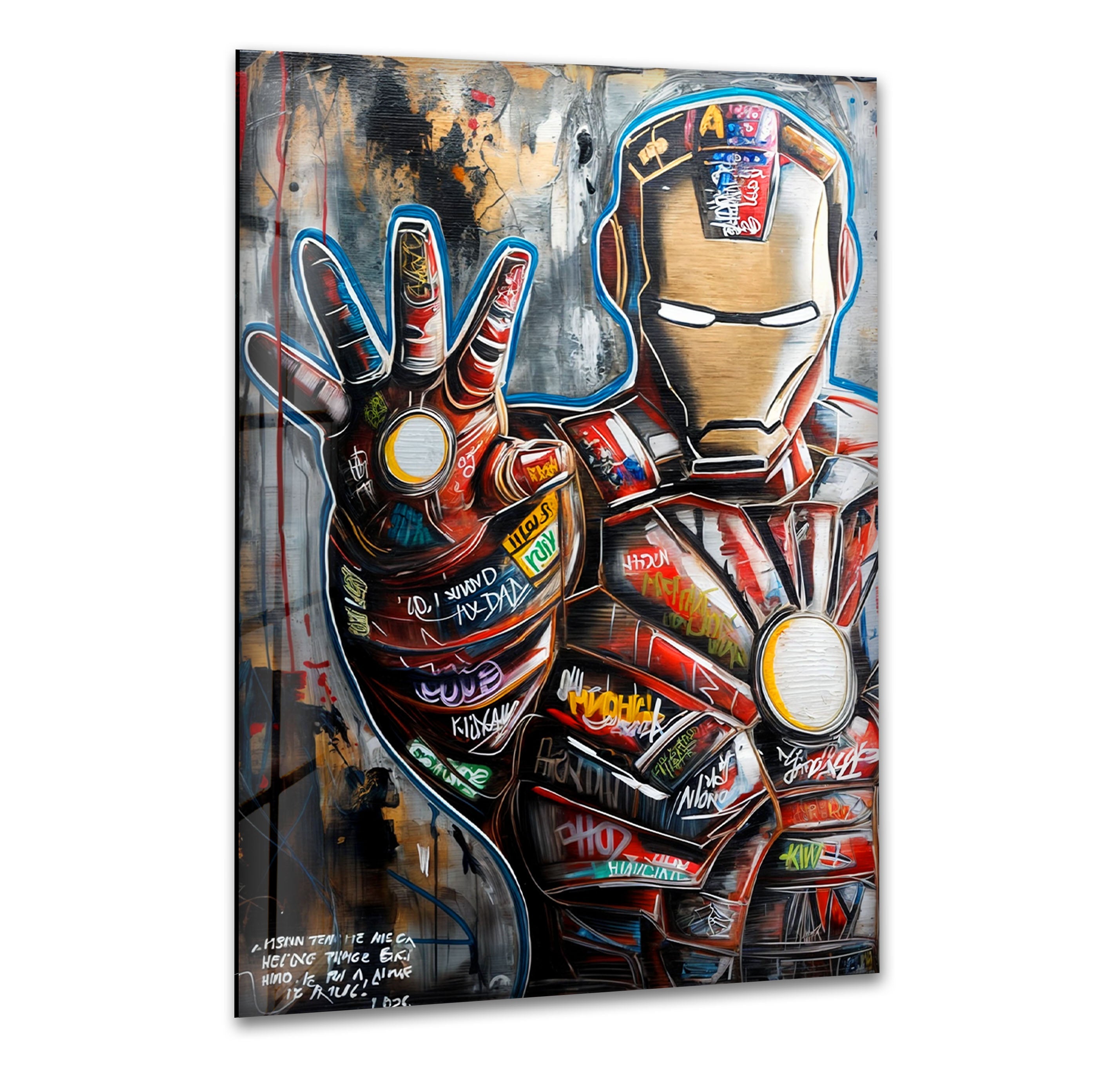 Iron Man Art Glass Wall Art glass art painting, glass art for the Wall
