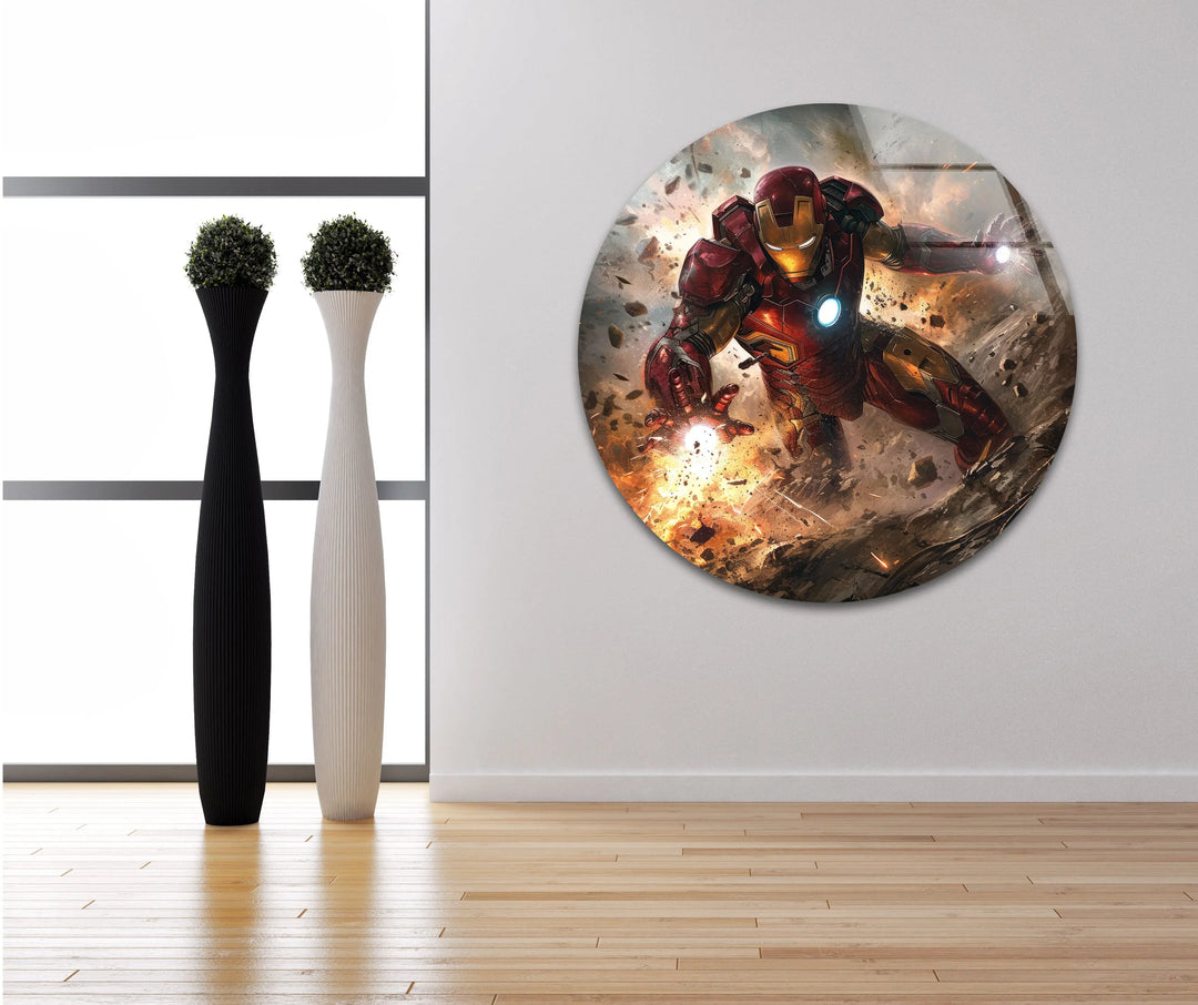 Marvel Iron Man Glass Wall Art custom glass pictures, glass art prints
