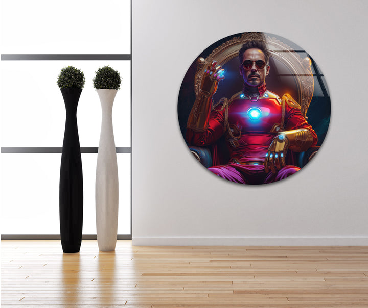 Iron Man Glass Wall Art custom glass pictures, glass art prints
