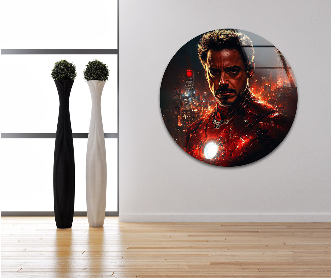  Iron Man Red Glass Wall Art glass pictures for Wall, glass prints wall art
