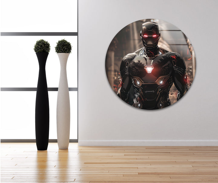 Devil Fire Iron Man Glass Wall Art art glass wall art, glass wall art pictures
