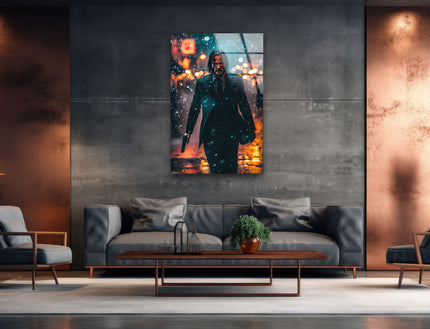 John Wick Keanu Reeves Glass Wall Art