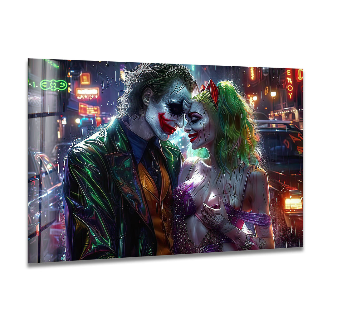 Joker and Harley Quinn Art Glass Wall Art art glass wall art, glass wall art pictures
