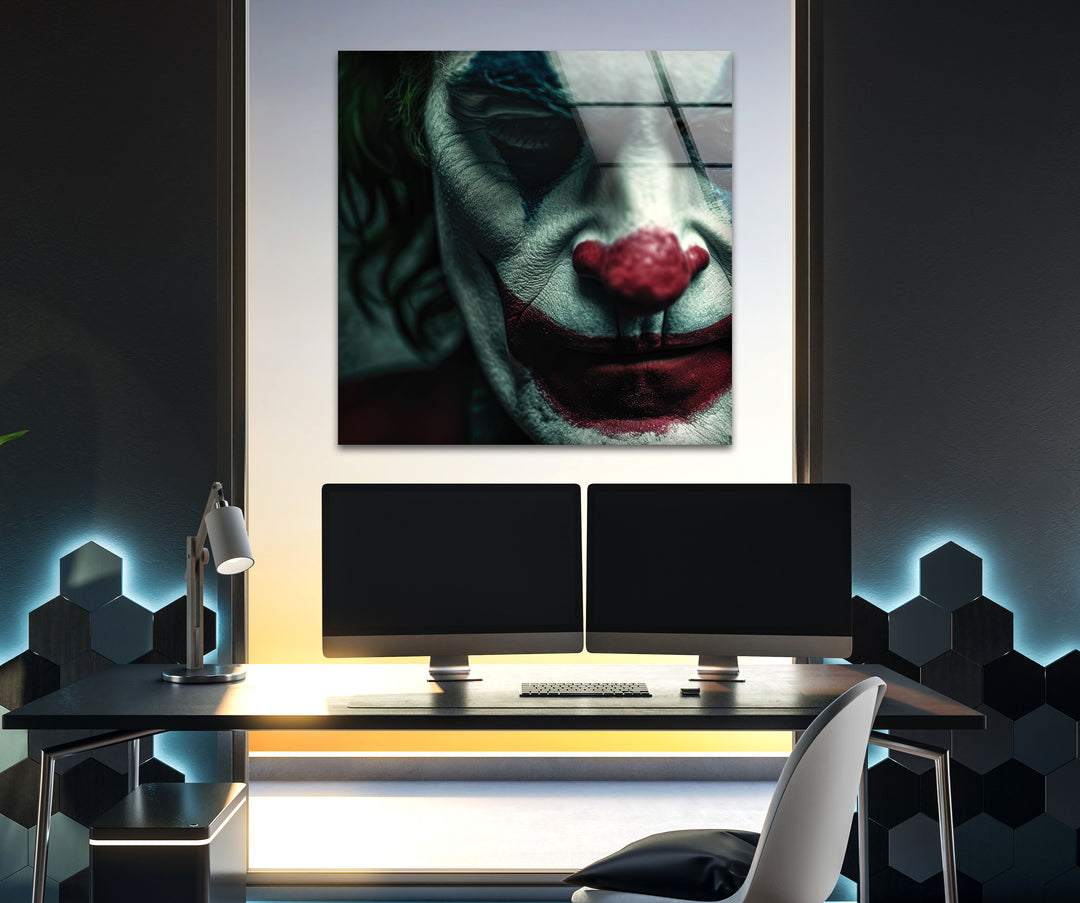 Joker Face Photographs on Glass Prints