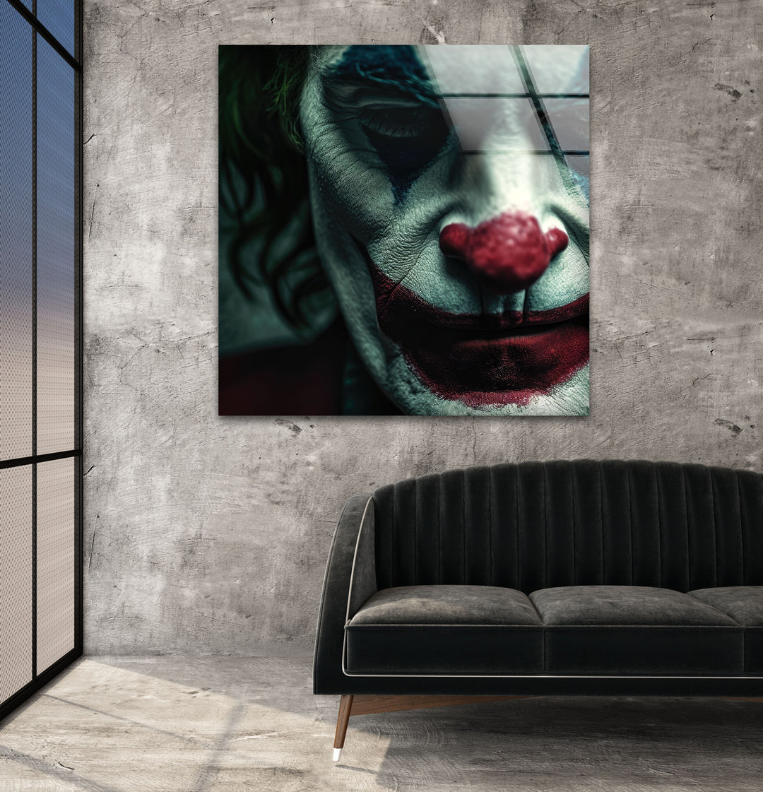 Joker Face Glass Wall Art