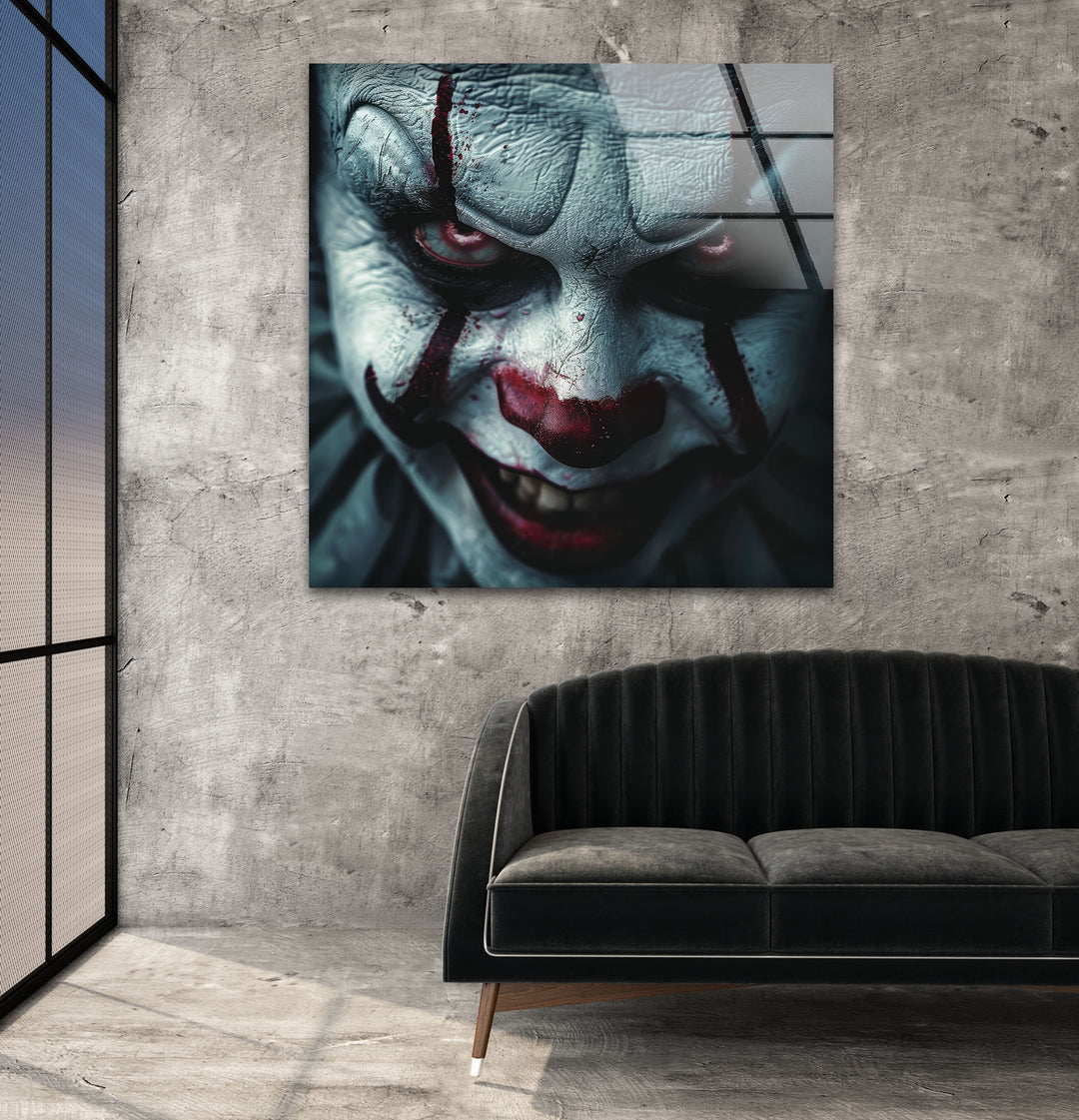 The Evil Clown Movie Glass Wall Art Decor