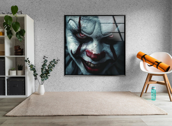 The Evil Clown Movie  Print on Glass Art Pieces