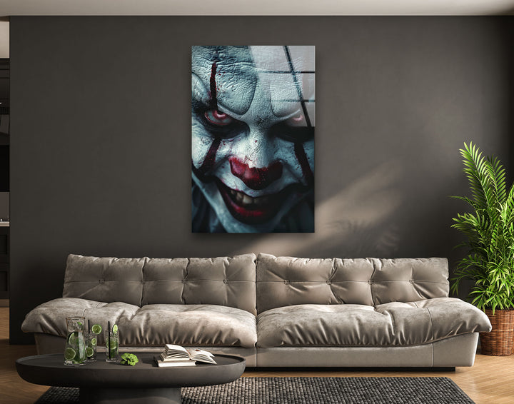 The Evil Clown Movie Photo on Glass Home Decor