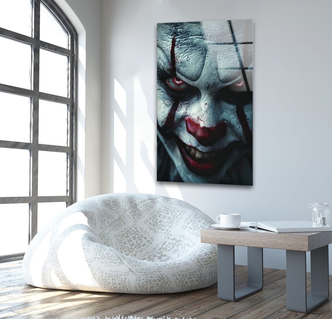 The Evil Clown Movie Glass Wall Art