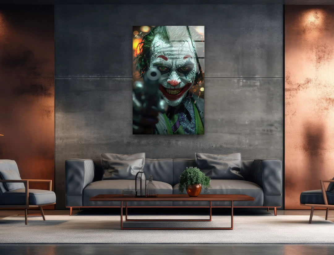 Joker Portrait Glass Wall Art stained glass wall art, stained glass wall decor
