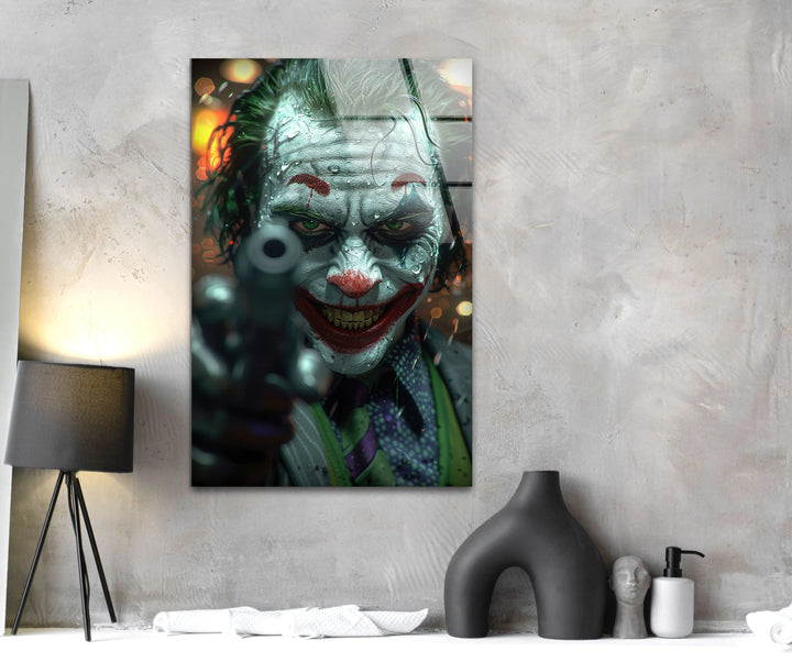 Joker Portrait Glass Wall Art art glass wall art, glass wall art pictures
