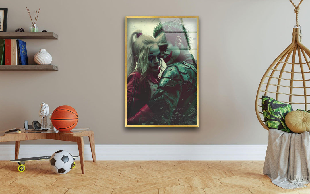 Joker & Harley Quinn Glass Wall Art, glass pictures for Wall, glass prints wall art