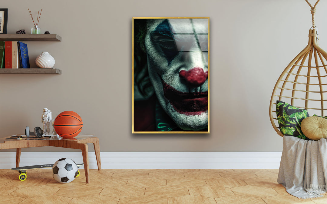 Joker Face Print on Glass Art Pieces