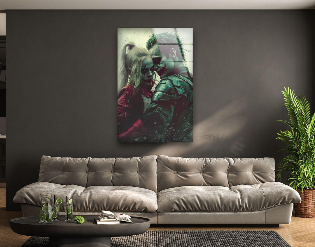 Joker & Harley Quinn Glass Wall Art, Glass Printing Wall Art, Print photos on glass