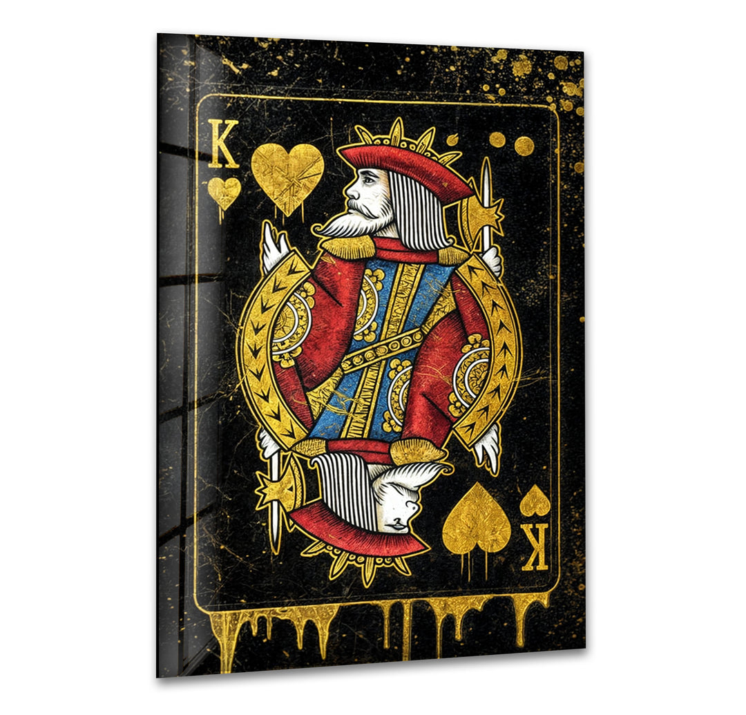 King Card Glass Wall Art print picture on glass, Tempered Glass Wall Art
