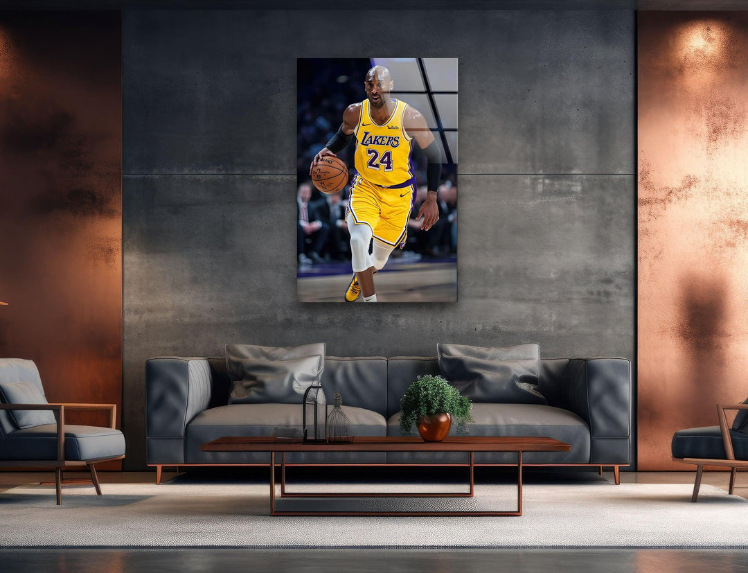 Kobe Bryant Lakers Glass Wall Art photo print on glass, prints on glass wall art
