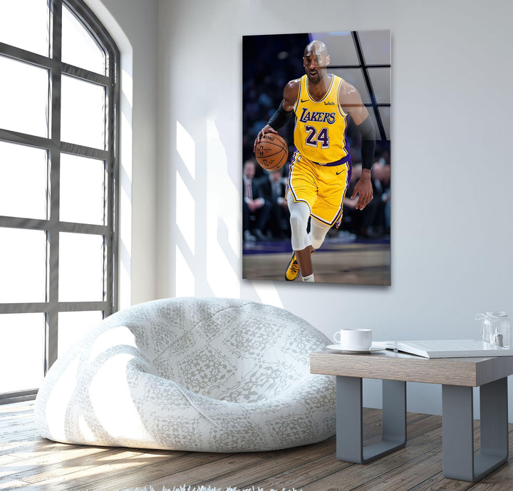 Kobe Bryant Lakers Glass Wall Art picture on glass wall art, photos printed on glass
